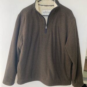 Orvis Men's Dark Brown Zip-Up Sweater